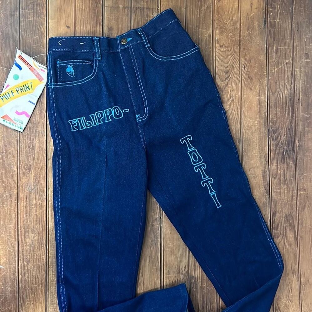 Vintage womens 1980s jeans Filippo-Totti high waisted puff print NEW NWT size 9